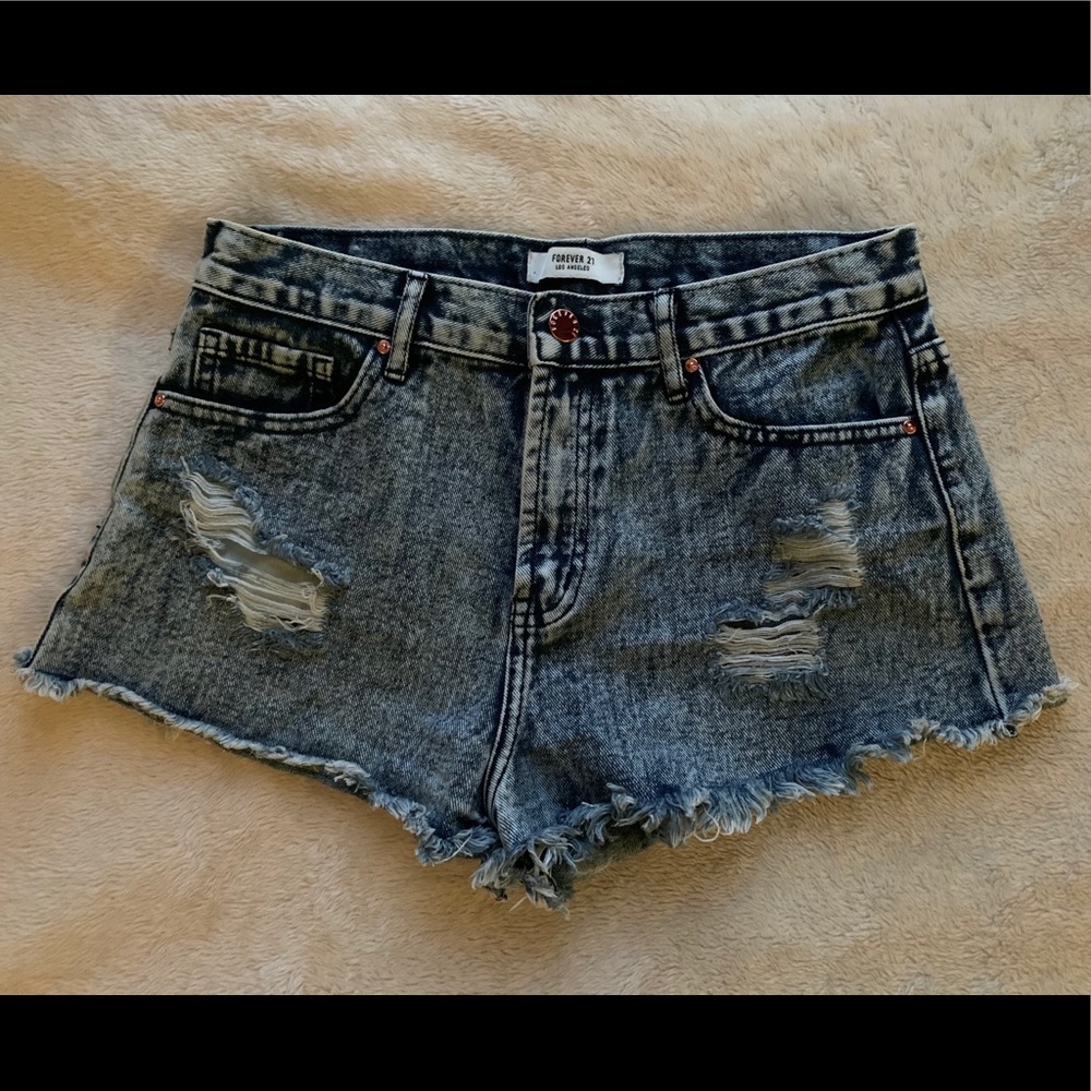 Forever 21 Distressed Jean Shorts